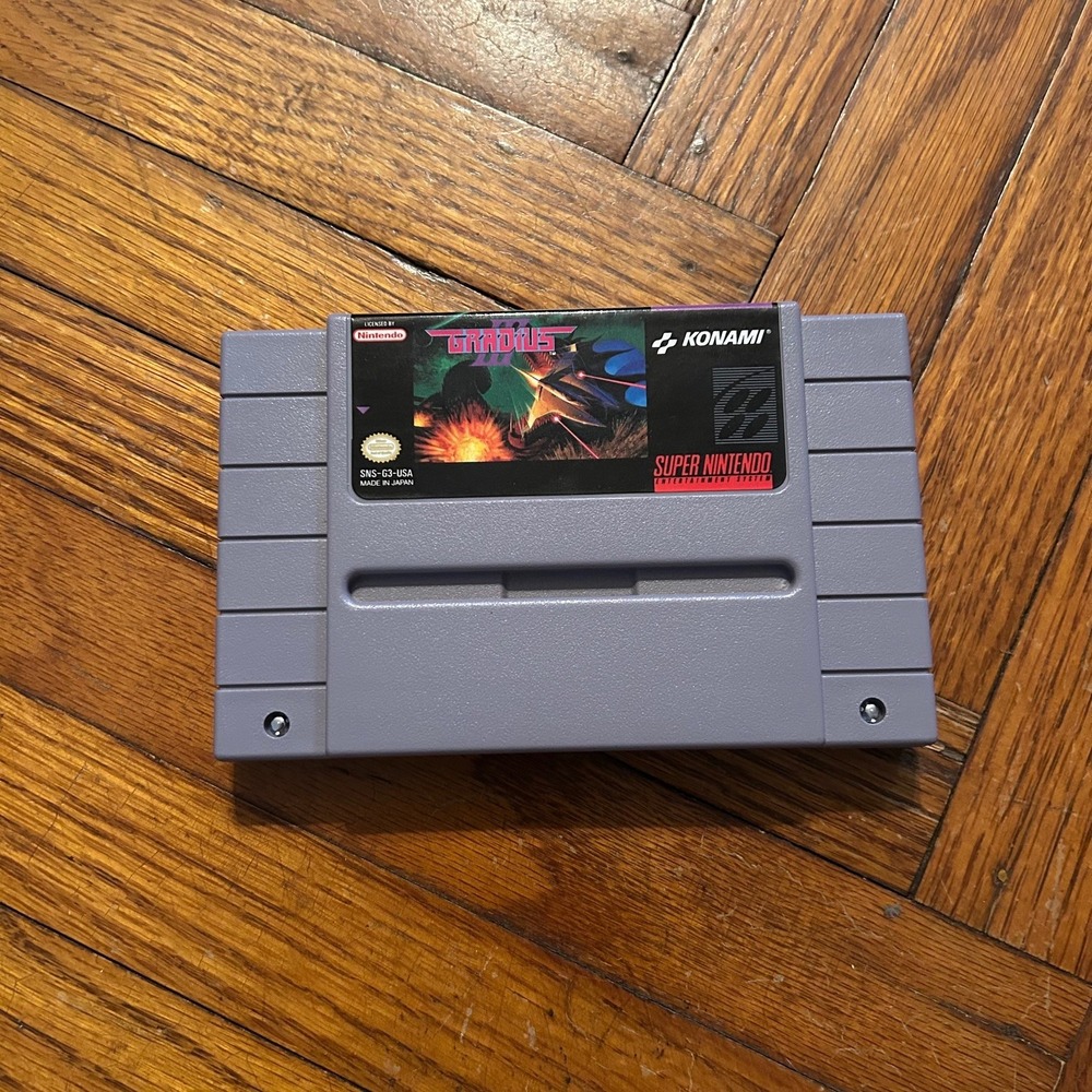 Gradius III Nintendo Super NES SNES Konami 1991 Authentic Cartridge SNS-G3-USA